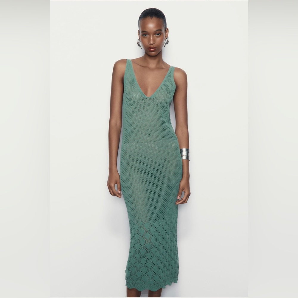 ZARA STRAPPY CHENILLE DRESS - Picture 2 of 5